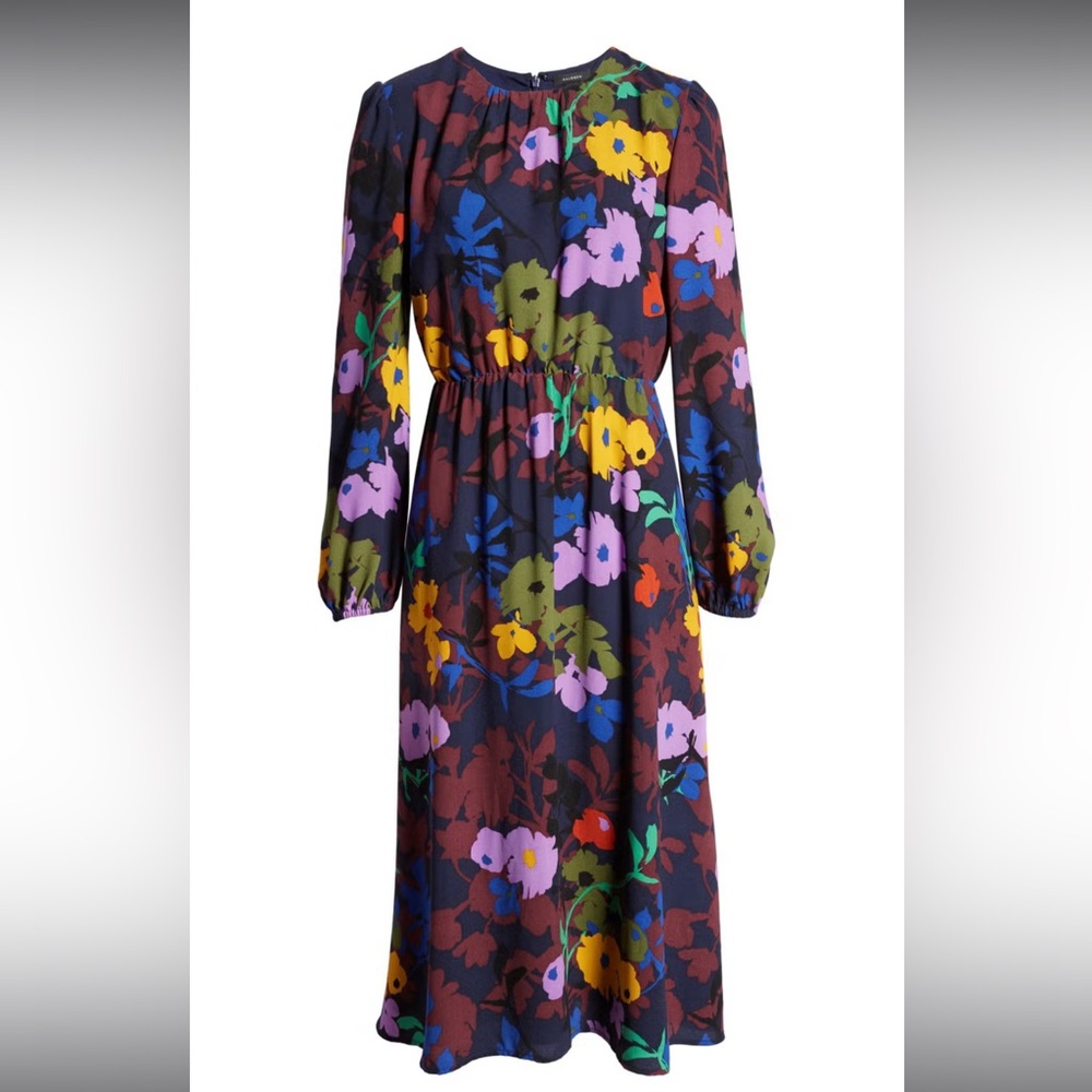 Halogen Long Sleeve Midi Dress
